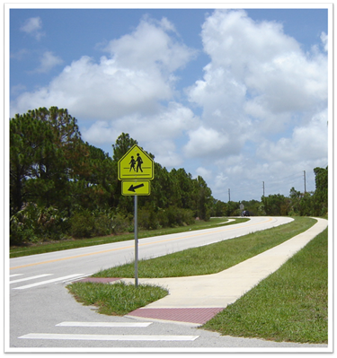 ped crossing sign_sidewalk