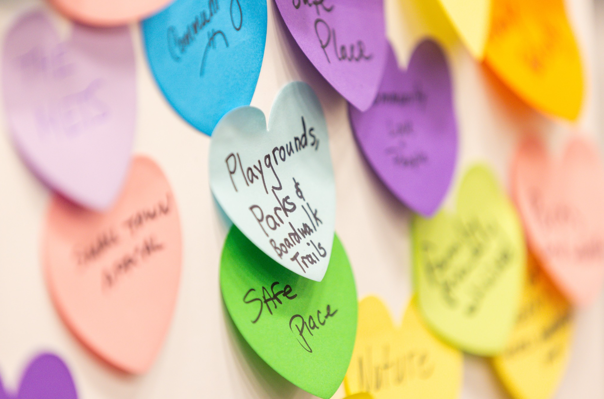 Citizen Summit heart sticky notes
