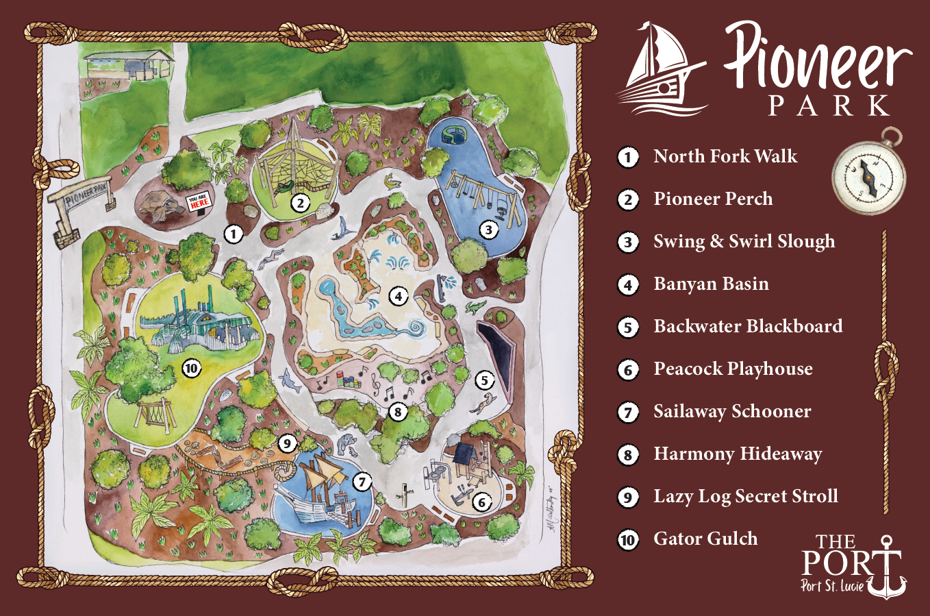 Pioneer Park watercolor map