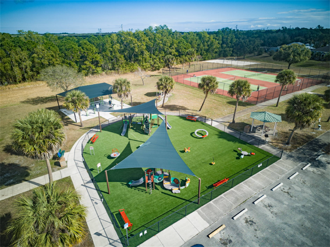Charles E Ray Park aerial Jan 2026 playground and fields