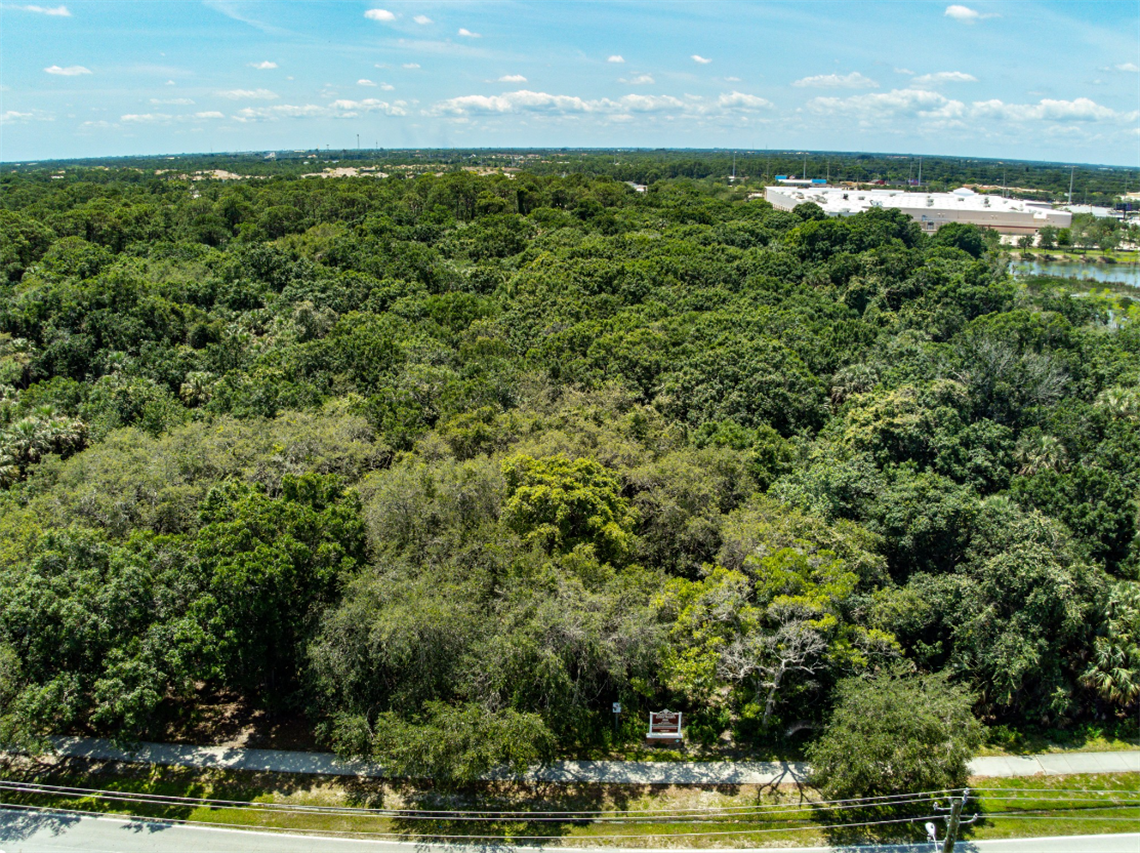 Mariposa Cane Slough Preserve aerial with sign
