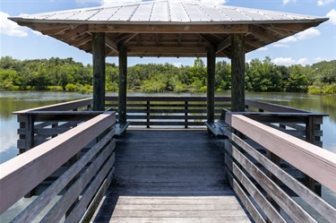 Mary Ann Cernuto Park observation deck over lake