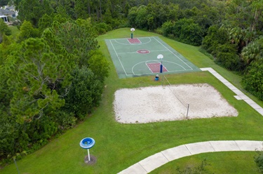 River Place Park basketball and sand volleyball courts