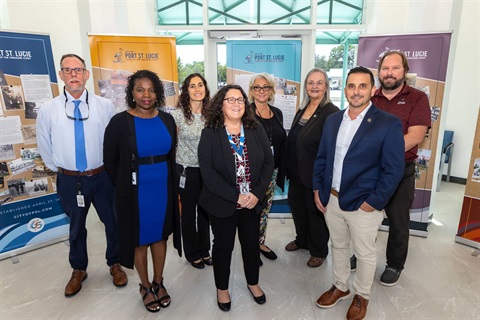 Group photo shows eight city of PSL leaders who will be participating in Florida League of Cities Legislative Committees.