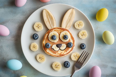 Easter Bunny Breakfast pancakes