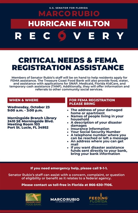 FEMA Registration Assistance Flyer 10-23-24