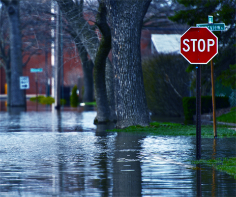 image of flooded road