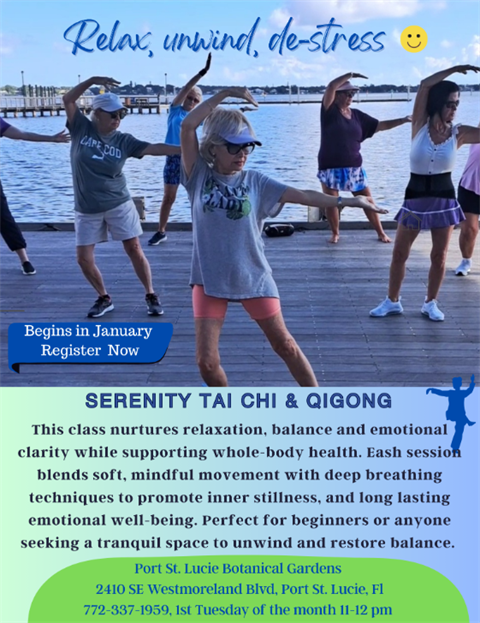 Serenity Tai Chi and Qigong flyer 2026