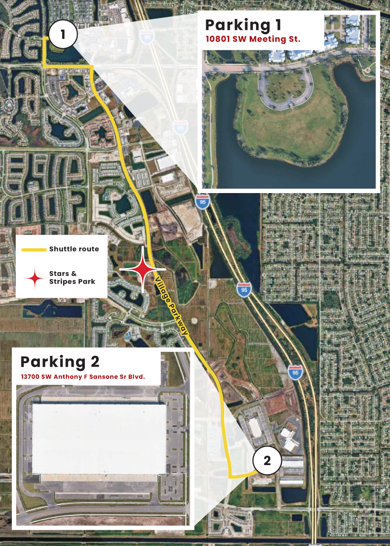 Stars and Stripes invite parking map