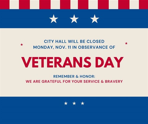 Veterans Day City hall closed
