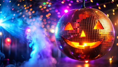 Halloween Jack-o-lantern disco ball