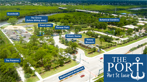 The Port District aerial with labels