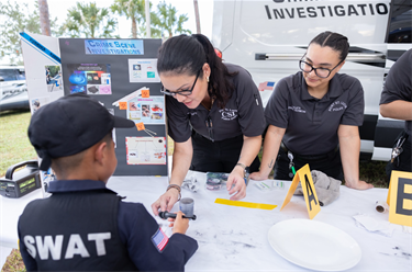 National Night Out 2024 crime scene investigations fingerprinting kids activity
