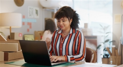 woman using laptop computer