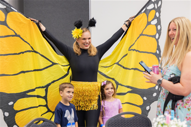Easter Breakfast Butterfly Lady with children
