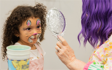 Easter Breakfast pink bunny facepainting