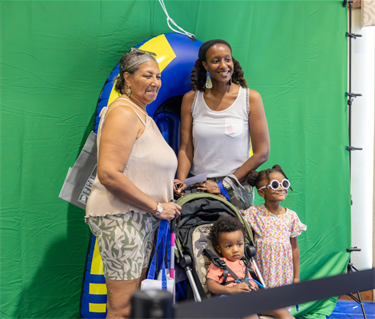 Hurricane Expo 2024 residents at the photobooth