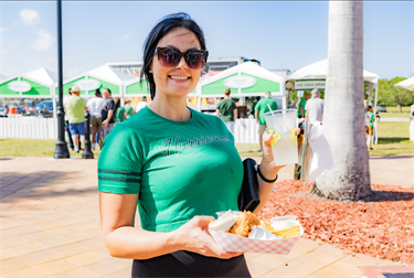 Irish Fest attendee with food