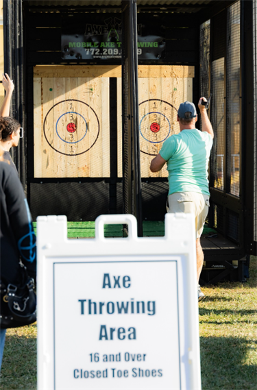 Irish Fest axe throwing area