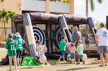 Irish Fest kids throwing activity